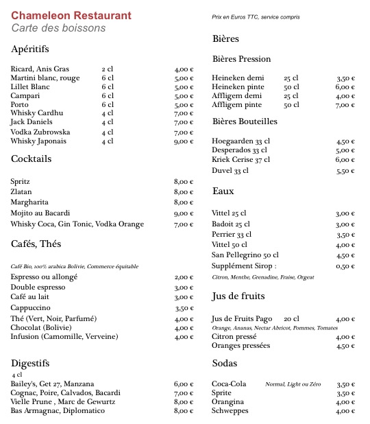 Chameleon Restaurant Bar Chameleon Restaurant Bar